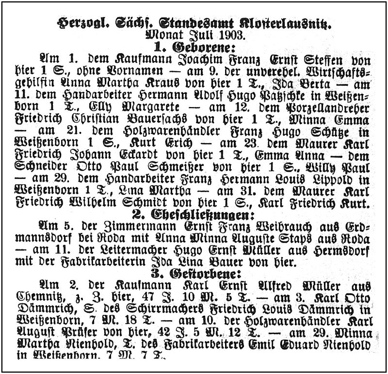 1903-08-09 Kl Standesamtsregister